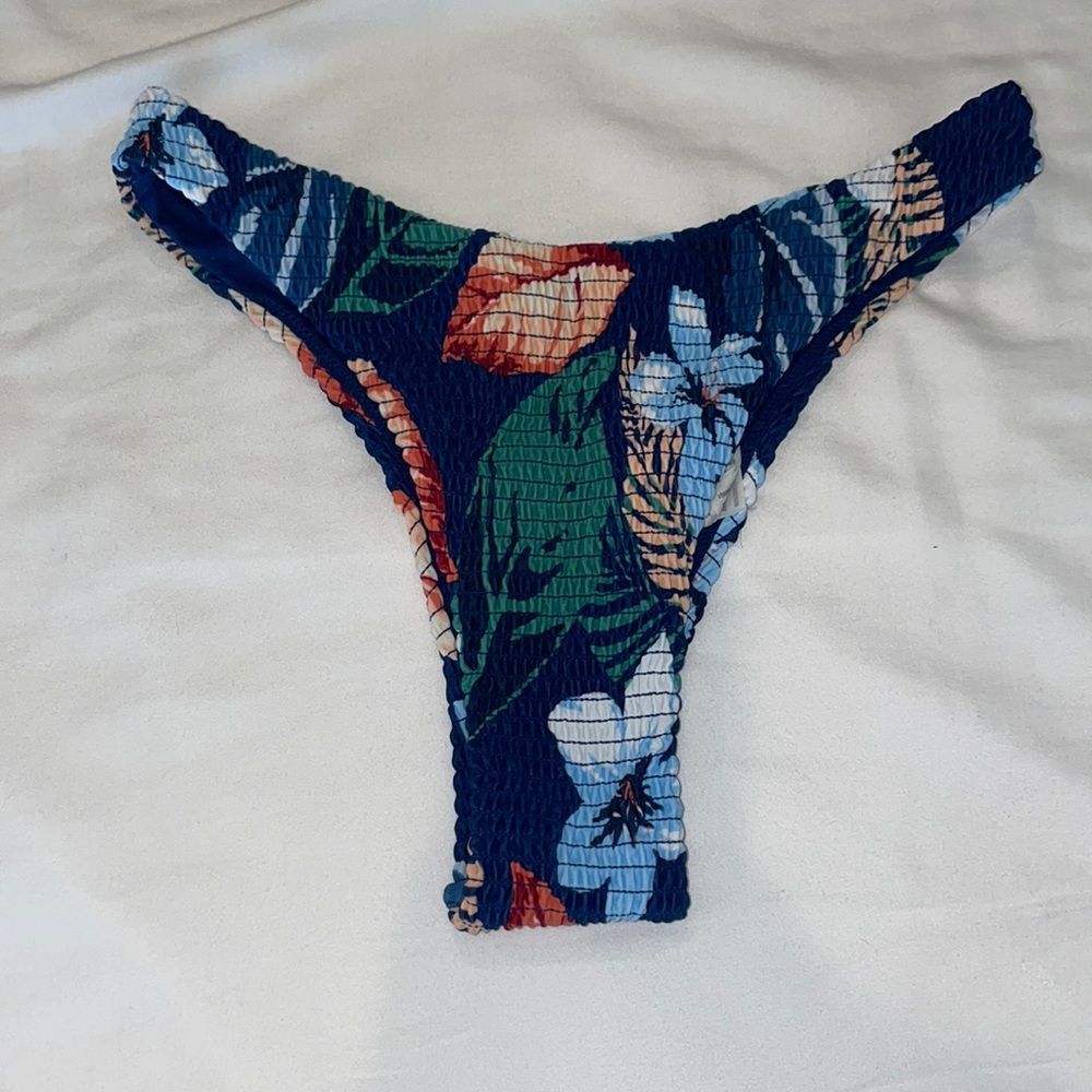 Floral navy bikini bottom